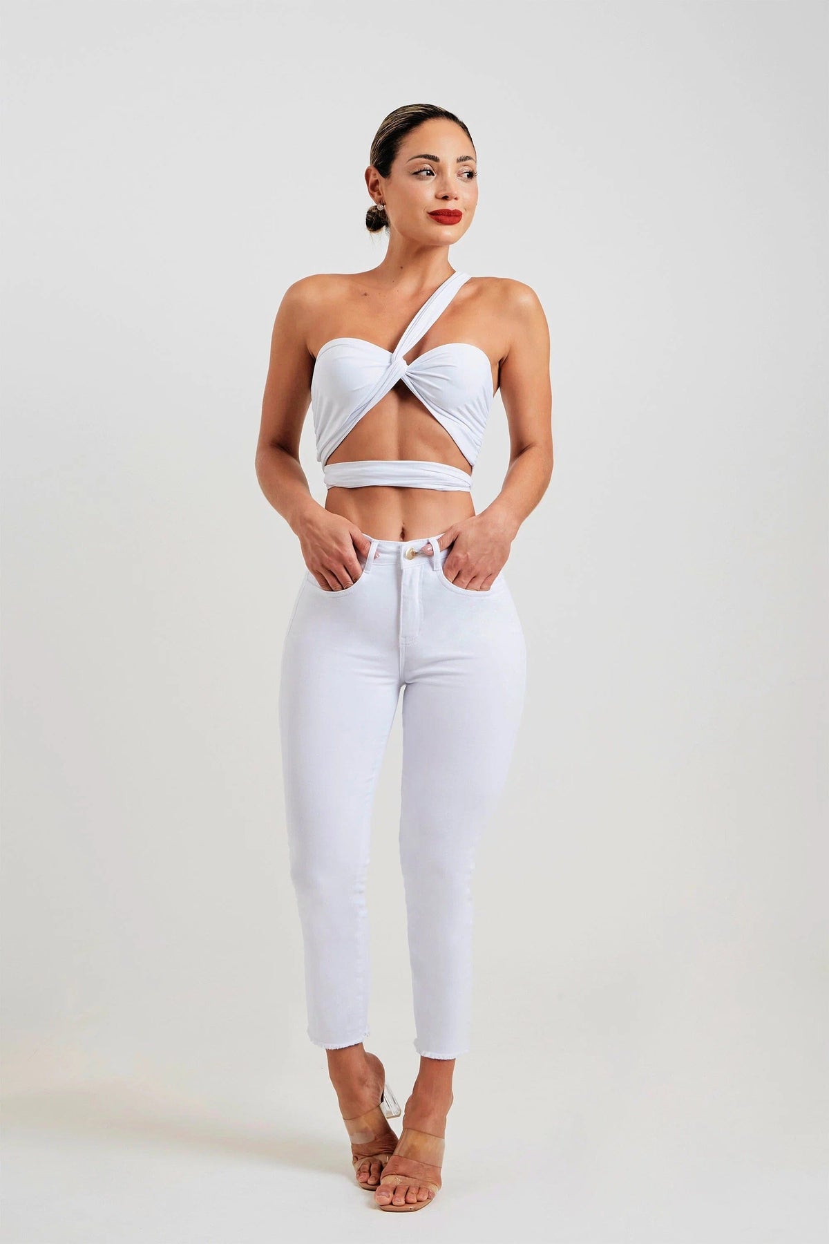 Calça Jeans Modeladora Milagrosa Reta Cós Alto Calça Jeans MRL-126 Miralleve