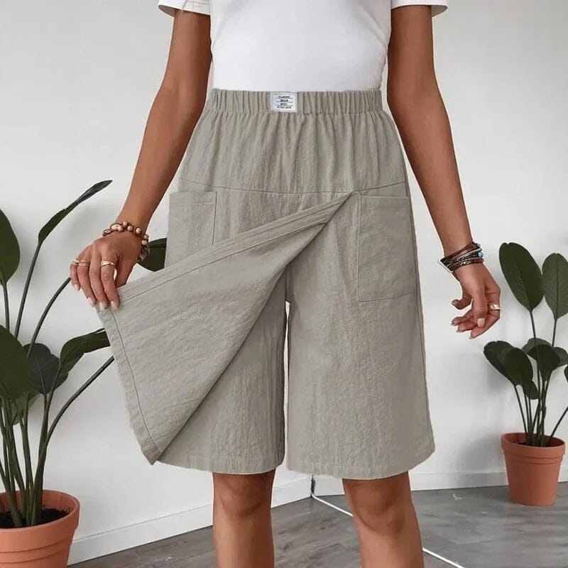Shorts Saia Celenne™ em Linho de Algodão com Conforto Premium