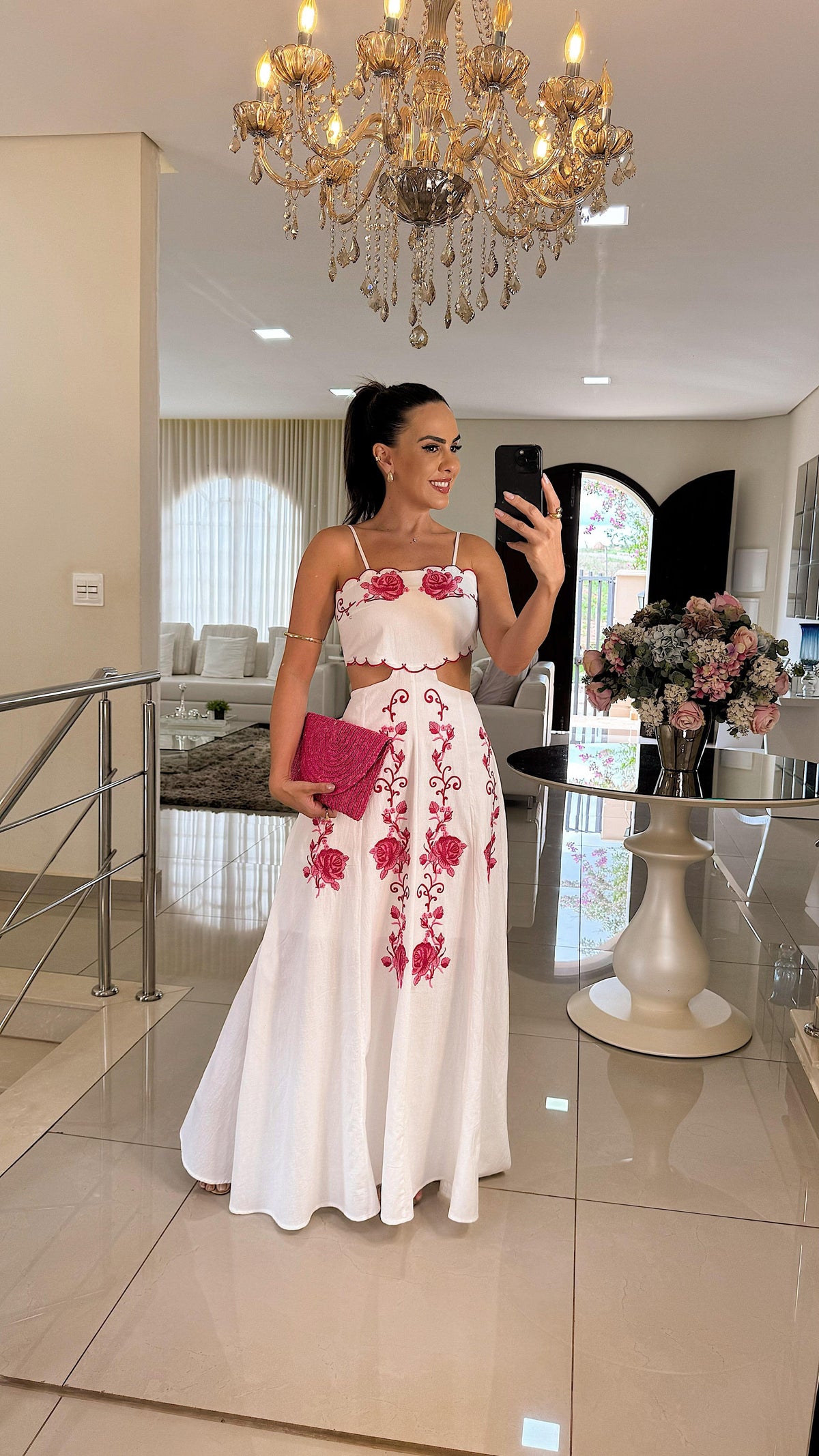 Vestido Flor de Jardim – Ecanto e Elegancia (Compre 1 Leve 2)🌸 Vestido Flor MRL-034 Miralleve Rosa/Verde P