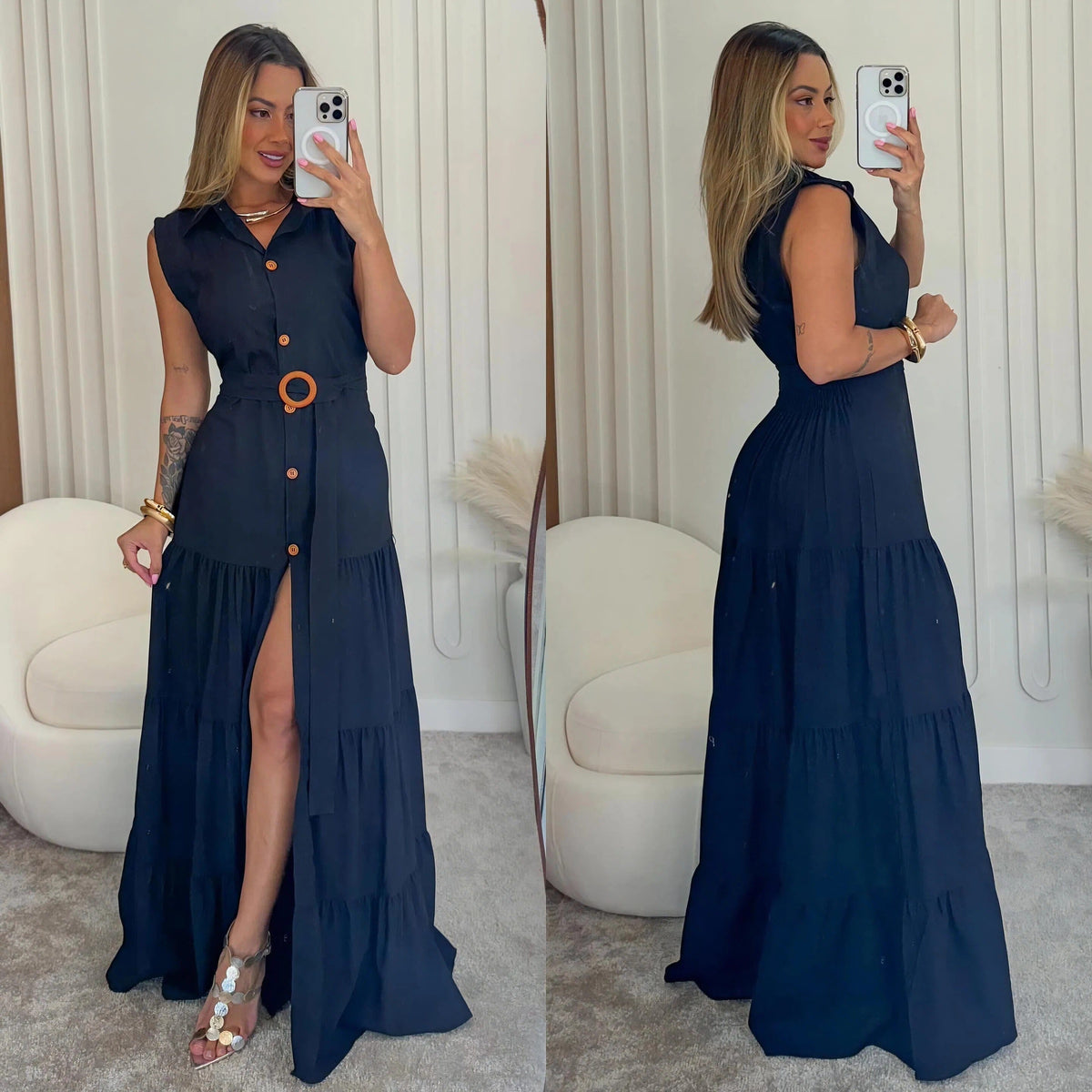 Vestido Layana Vestido Layana MRL-040 Miralleve PP Preto 